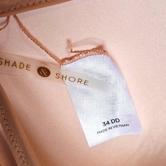 NEW Shade & Shore Swim Bikini Ombre Top & Ruched Bottoms Orange Cream Tie String - Picture 12 of 13